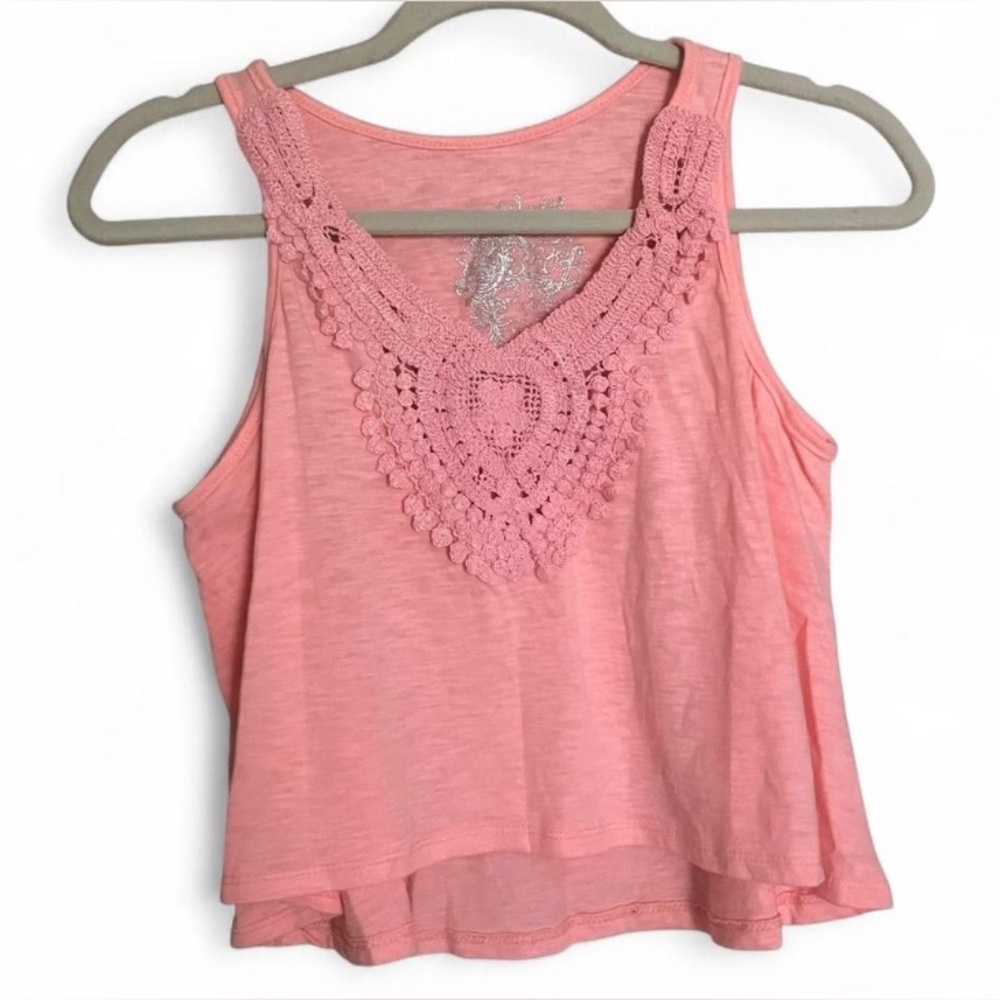 Poof  Y2K pink sleeveless crop top women’s size medium
